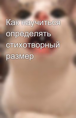 Как научиться определять стихотворный размер