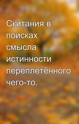 Скитания в поисках смысла истинности переплетённого чего-то.